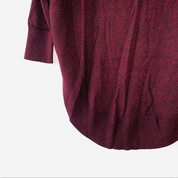 Express Dark Red Flecked Round Hem Oversized Sweater Xsmall Women’s - Picture 7 of 12